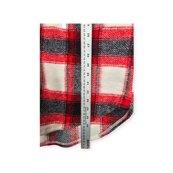 Veveret Plaid Button Down Shacket Women's Small Red Black Buffalo Check - Picture 5 of 9